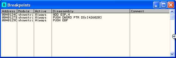 поставленные вами брейкпоинты